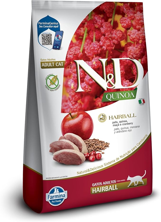 N&D Quinoa Hairball Gatos Adultos Pato 400g